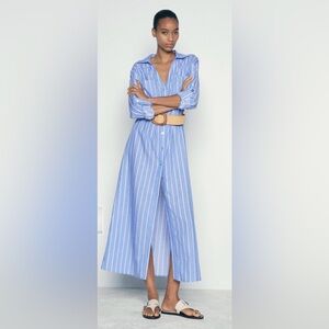 NWT $70 Zara Striped Shirt Dress XL